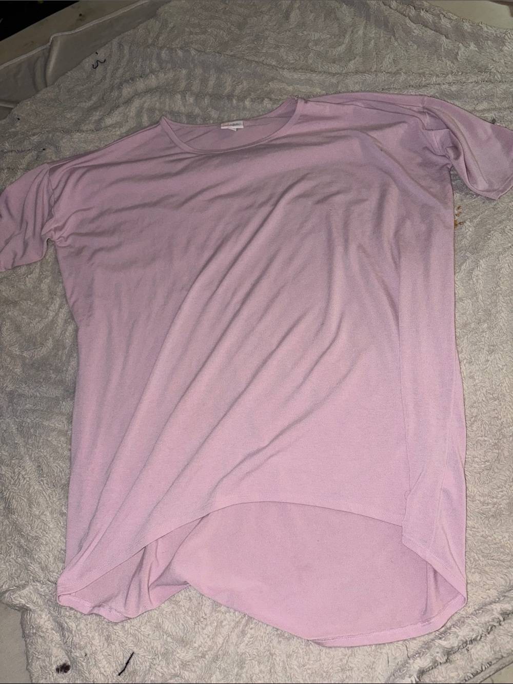 Womens Size L LuLaRoe Relaxed Pink Short Sleeve Top